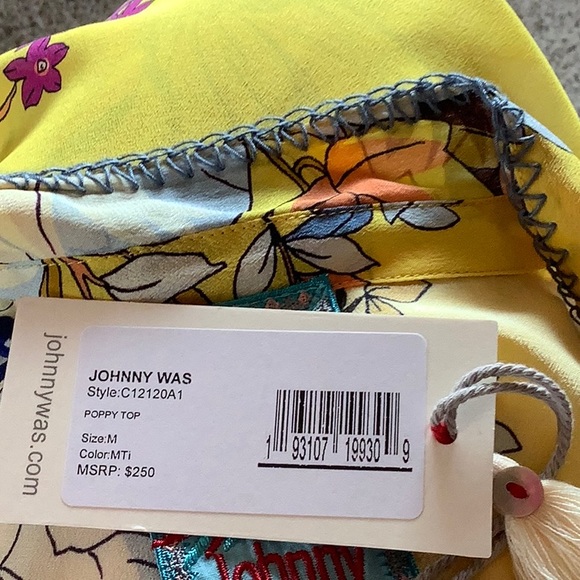 NWT Johnny Was Floral Silk Blouse - Picture 8 of 9
